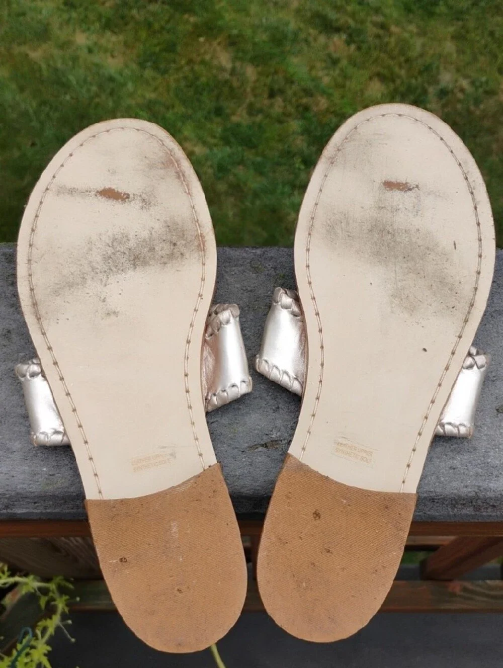 Jack Rogers Original Jacks Flat Sandal Metallic Gold Leather Thong Resort Size 7